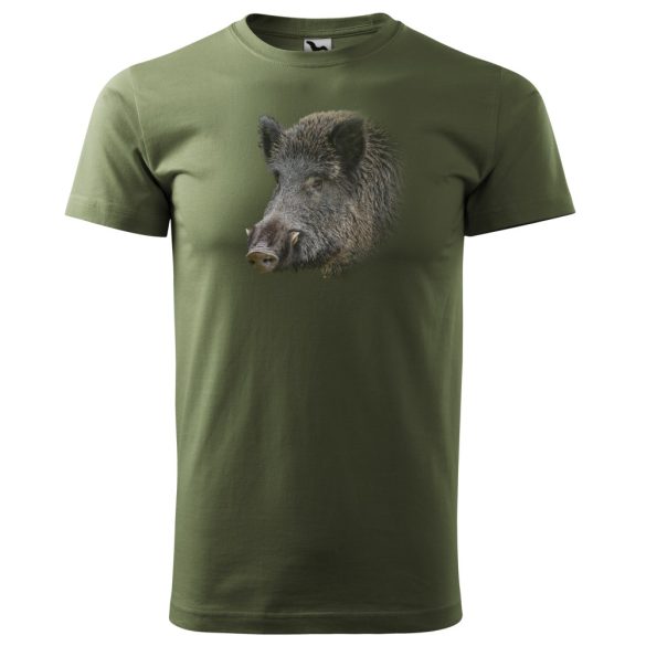 T-Shirt mit buntem Wildschweinkopf
