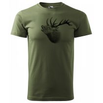 T-Shirt mit schwarzem röhrenden Hirsch.