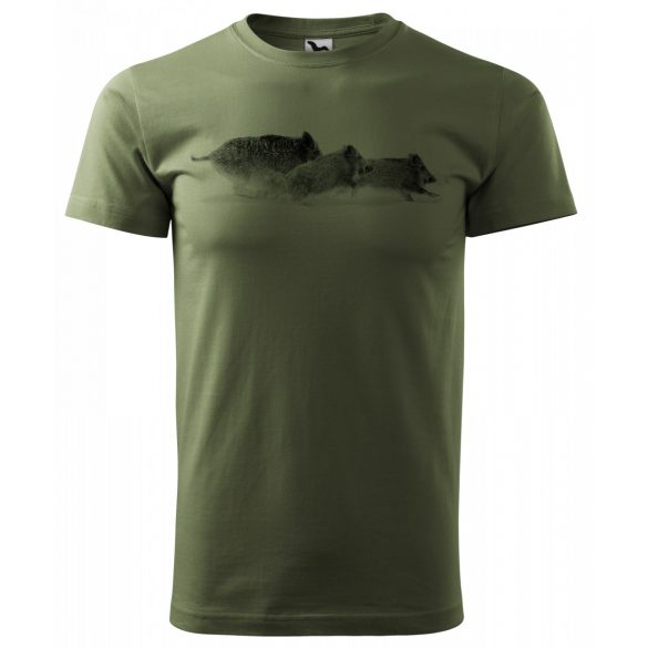 T-Shirt mit drei laufenden Wildschweine.