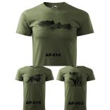 Nagy méretű póló fekete nyomott mintával (3xl és 4xl méretek)